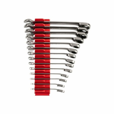 TEKTON Reversible 12-Point Ratcheting Combination Wrench Set with Modular Organizer, 14-Piece, 6-19 mm WRC94302